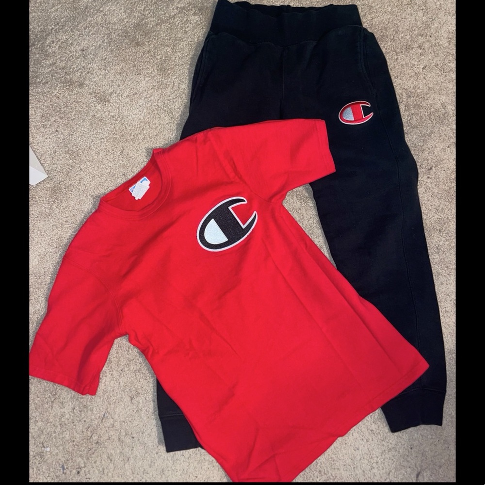 Champion Red Tee and Joggers